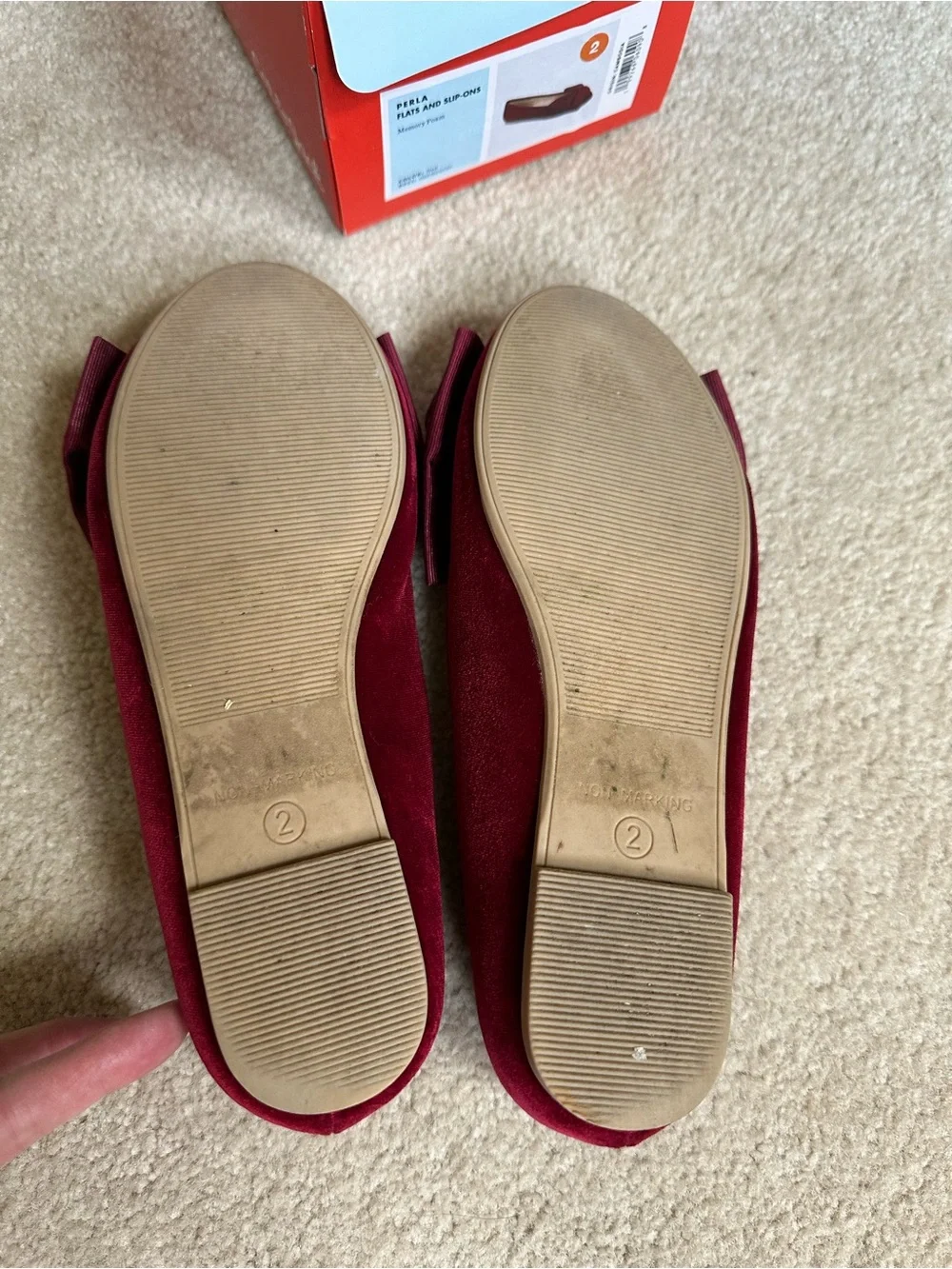 Cat & Jack Women's Wine Red Bow Ballet Flats